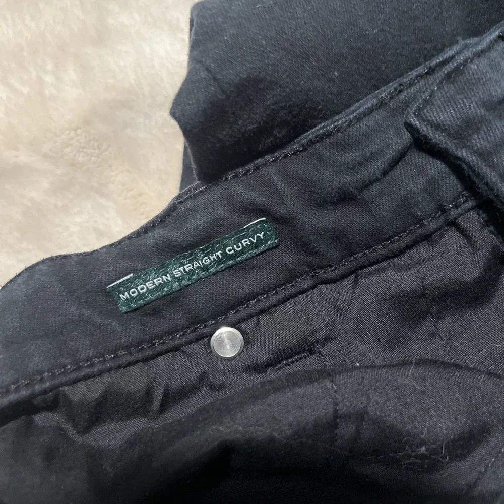 Lauren Ralph Lauren Women's Black Jeans Modern Straight Curvy Fit Size 14W